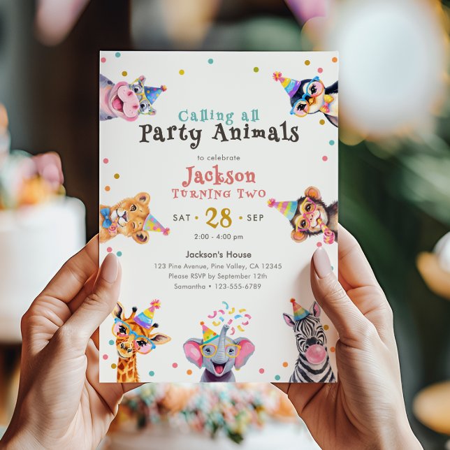 Invitation Thème Safari pour le 2ème Anniversaire des Party A (Créateur téléchargé)