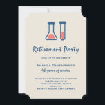 Invitation Thème Science Retraite Bécher & Tube à Essai<br><div class="desc">Invitation à une fête de retraite avec un dessin mignon d'un tube à essai et d'un bécher. Parfait pour les événements sur le thème scientifique.</div>