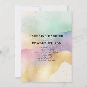 Invitation Thème simple subtil couleur pastel aquarelle