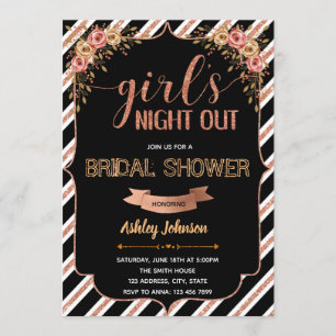 Invitation Thème Soirée entre filles Rose Gold