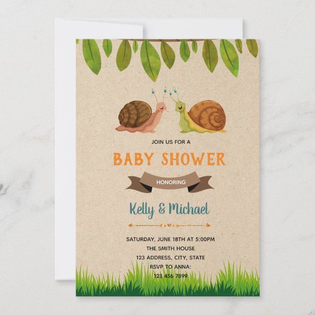 Invitation thème soirée escargot (Devant)