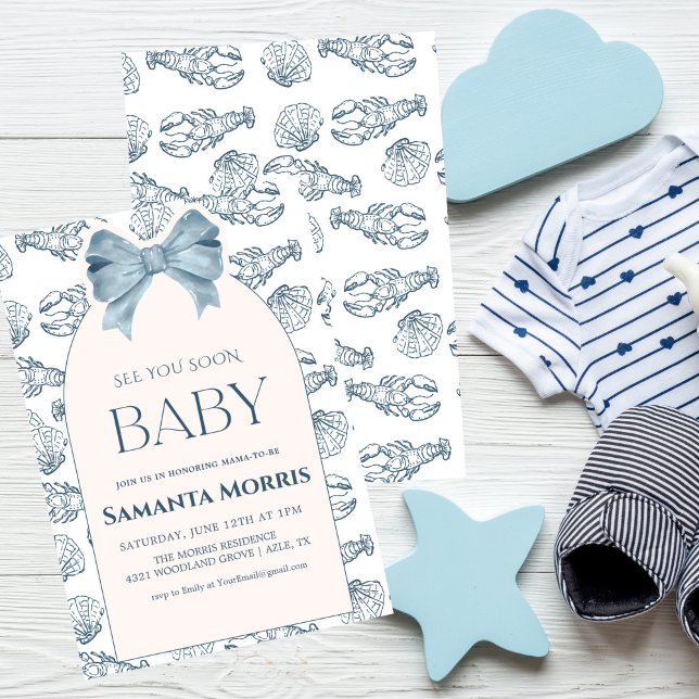 Invitation Thème Sous la Mer Plage avec Décoration Coquillage (Créateur téléchargé)