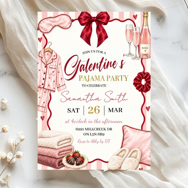 Invitation Thème Spa Galentine's Soirée Pyjama (Créateur téléchargé)