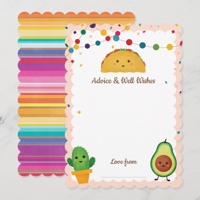 Invitation Thème Taco Fiesta Conseils & Bien voeux pour bébé  (Devant / Derrière)
