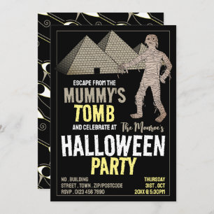 Invitation Thème Tombe de maman, Salle d'évasion Halloween Pa