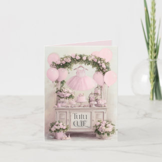 Invitation Thème Tutu Mignon Ballet Rose Ballerine pour Fille