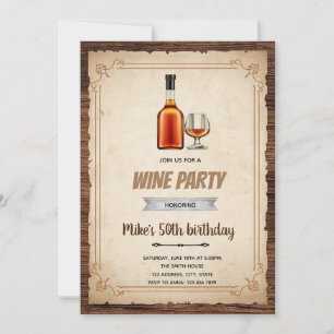 Invitation thème vin homme adulte