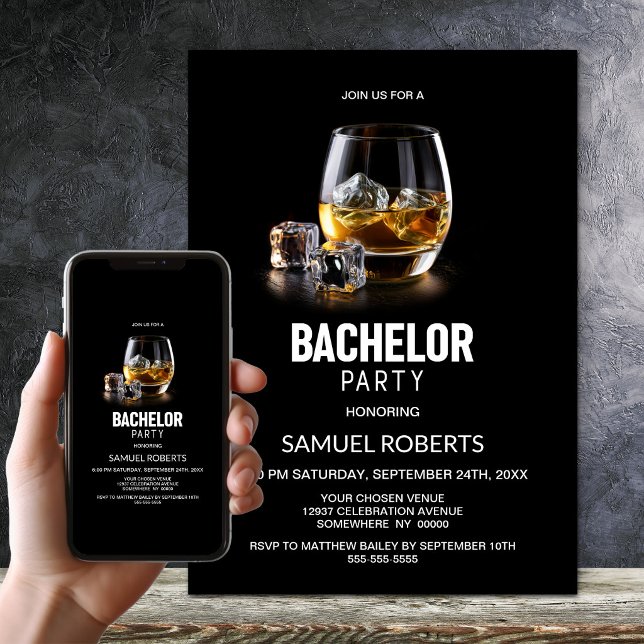 Invitation Thème Whisky pour Enterrement de Vie de Garçon (Créateur téléchargé)