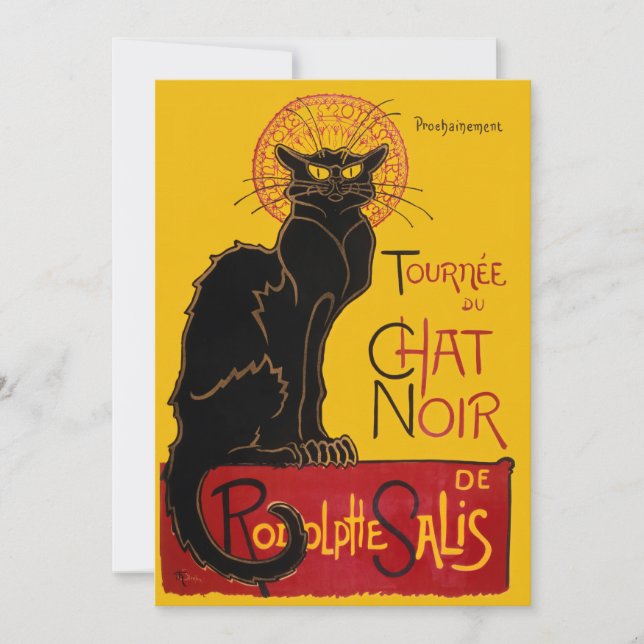 Invitation Theophile Steinlen - Le Chat Noir Vintage (Devant)