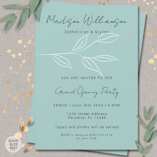 Invitation Thérapeute Moderne Styliste Spa Minimaliste Botani
