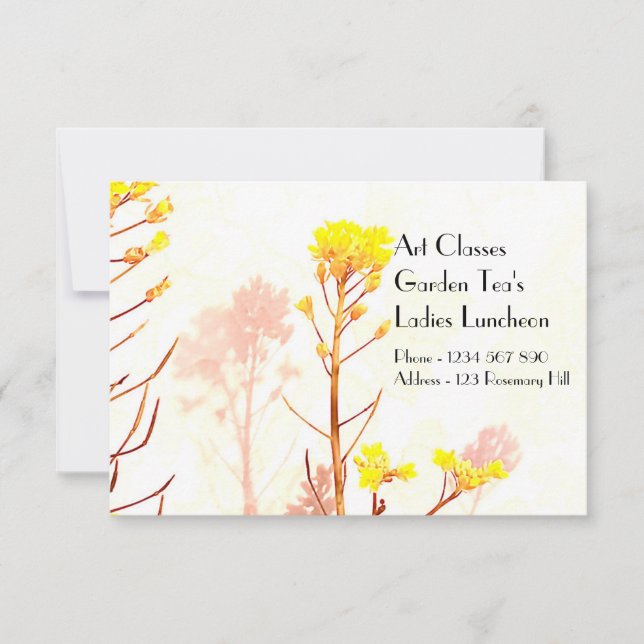 Invitation Thés de jardin pour le déjeuner des dames des cour (Devant)