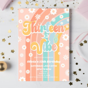 Invitation Thirteen Is A Vibe Daisy 13th Birthday Party