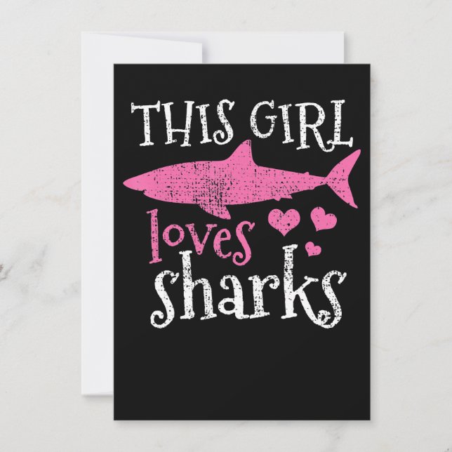 Invitation This Girl Loves Sharks (Devant)