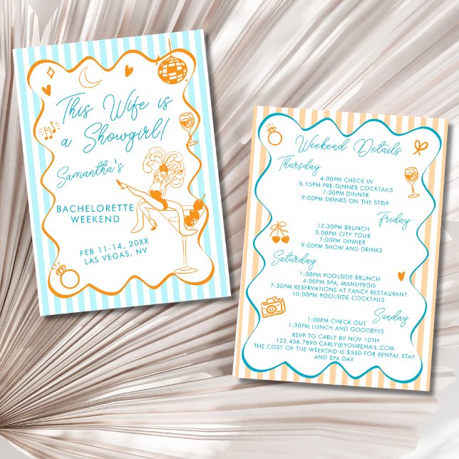 Invitation This Wife Is A Showgirl Bach Party 4-Day Itinerary (Créateur téléchargé)