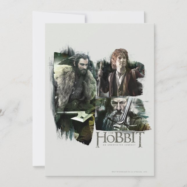 Invitation THORIN OAKENSHIELD™, BILBO BAGGINS™, & Gandalf Art (Devant)