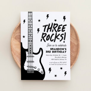 Invitation Three Rocks Guitar Rock et Roll 3ème anniversaire