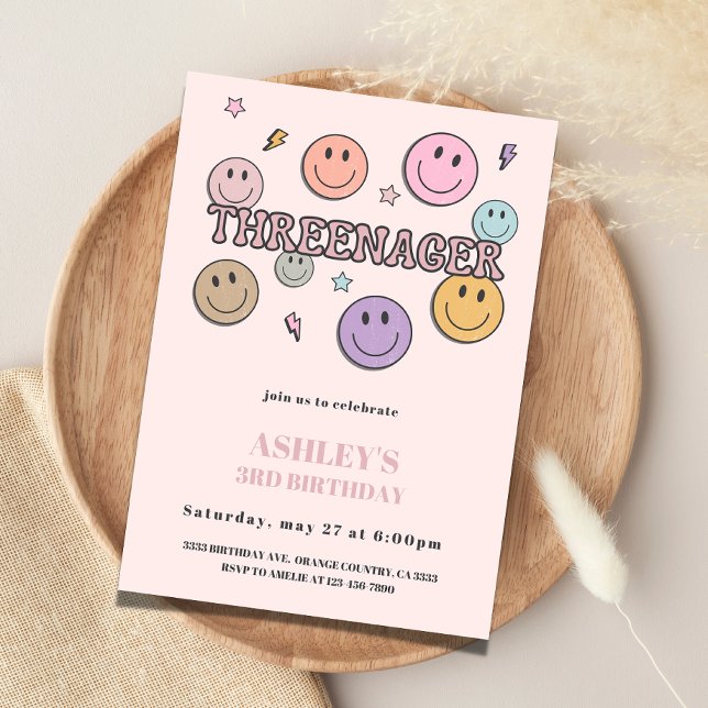 Invitation Threenager Birthday Invitation, 3rd Birthday (Créateur téléchargé)