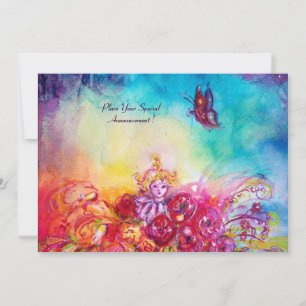 INVITATION THUMBELINA, PANIER À FLEURS ET BOUTEILLE