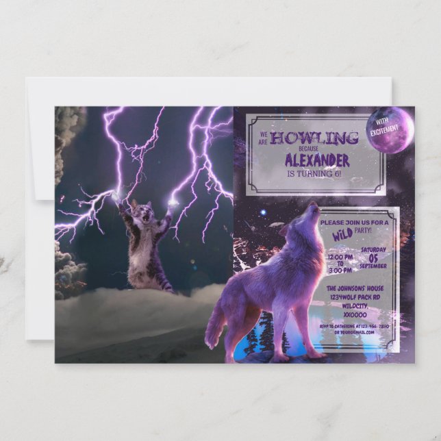 Invitation Thunderbolted cat (Devant)