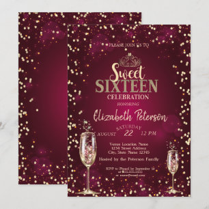 Invitation Tiara en or,Verres à champagne en diamants Sweet 1