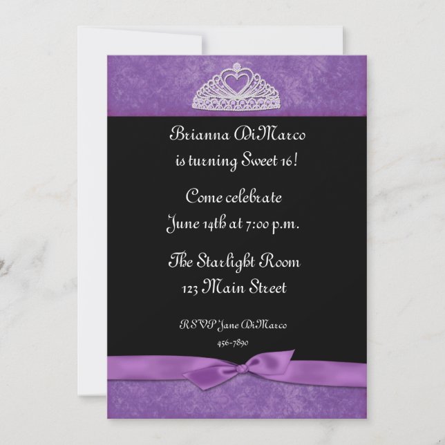 Invitation Tiara Purple (Devant)