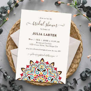 Invitation Tiare de Mariage Mandala Floral Art Nouveau Arabe