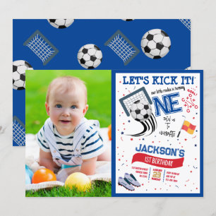 Invitation Ticker It Rookie Soccer Photo 1er anniversaire