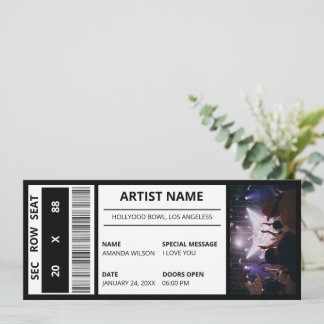Invitation Ticket Concert personnalisé Idée cadeau do-it-your