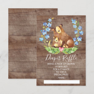Invitation Ticket de Baby shower de couches de laine de bois