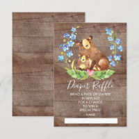 Ticket de Baby shower de couches de laine de bois