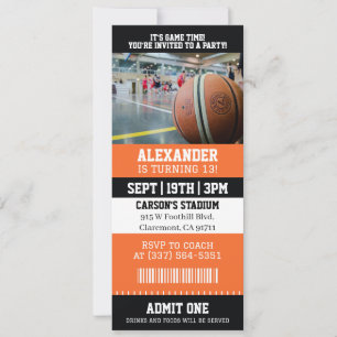 Invitation Ticket de Basketball pour un Anniversaire