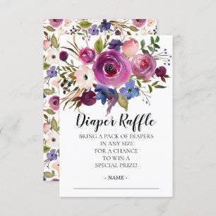 Invitation Ticket de rabat à Baby shower bleu prune moderne