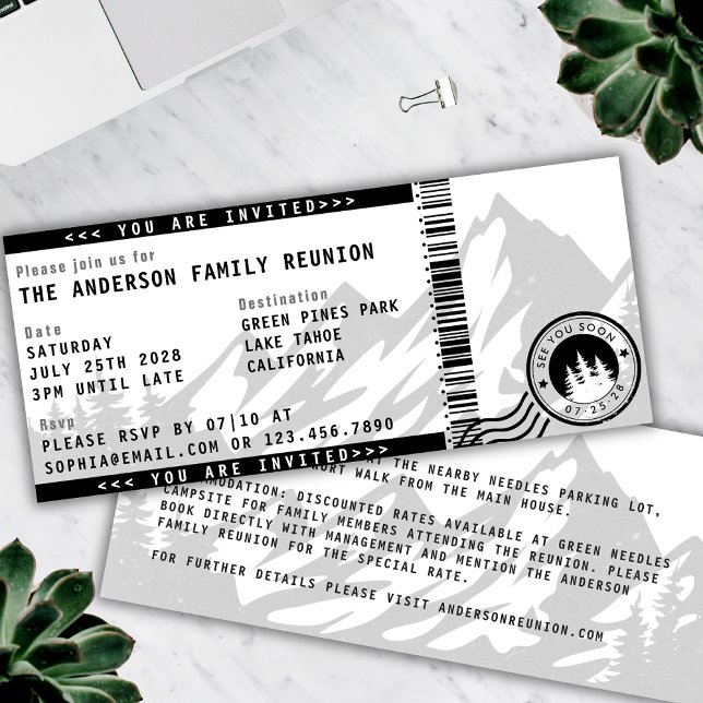 Invitation Ticket extérieur pour la réunion familiale moderne (Créateur téléchargé)