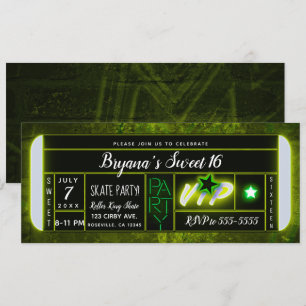 Invitation Ticket pour une fête d'anniversaire avec éclairage