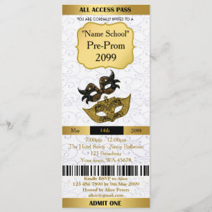Invitation Ticket Prom Trend,toutes les occasions,