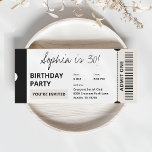 Invitation Ticket tendance moderne 30th Birthday Party<br><div class="desc">Ticket de fête moderne tendance 30e anniversaire Invitation</div>