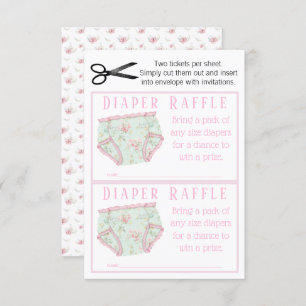 Invitation Tickets Raffle Fille Pink Floral