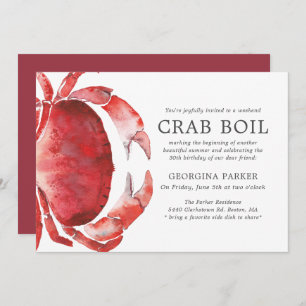 Invitation Tide rouge  Crab Boil Birday