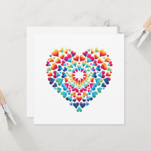 Invitation Tie-Dye Cœur Vibrant