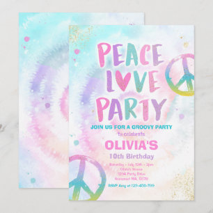 Invitation Tie Dye fête d'anniversaire Pastel Tie Dye fête d'
