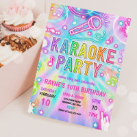 Tie Dye Neon Karaoke Chanter Musique Anniversaire