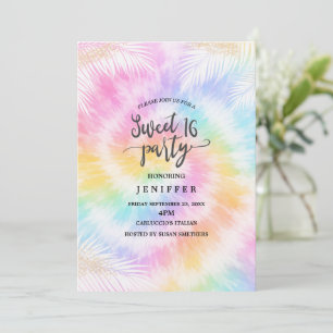 Invitation Tie-Dye Rose Pâle Girly Chic