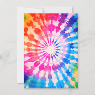 Invitation Tie Dye Super Hippie Personnalisé Anniversaire Fêt