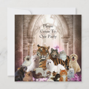 Invitation Tiger Chiens Fête des chats