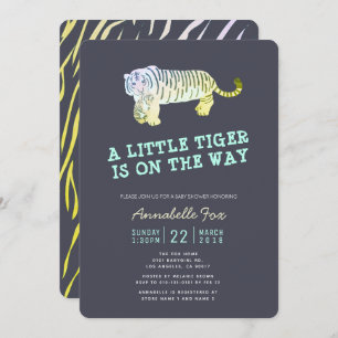 Invitation Tiger Cub Llow dans le Baby shower foncé Invitatio