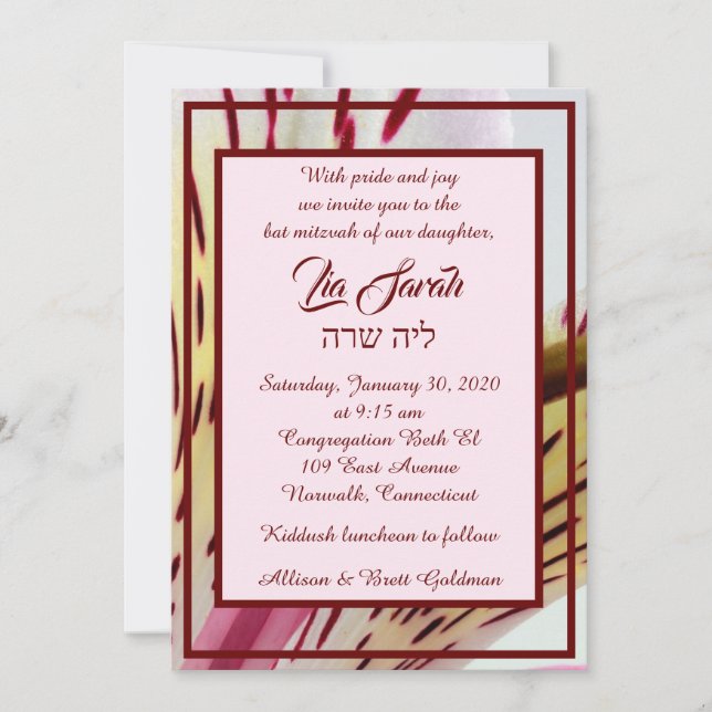 Invitation Tiger Lily (Devant)