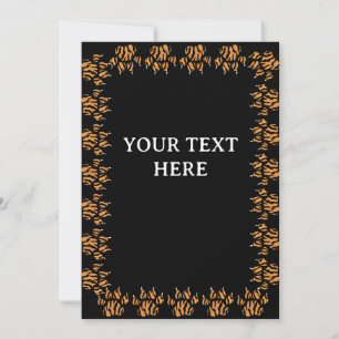 Invitation Tiger Paw Dessin Bordure Vide Texte personnalisé