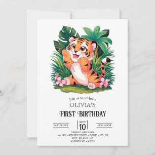 Invitation Tigre magique 1er Anniversaire numérique