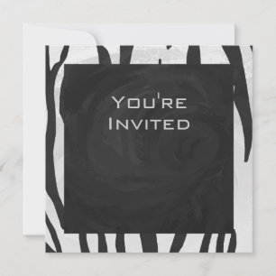 Invitation Tigre Monogramme Impression Noir et Blanc