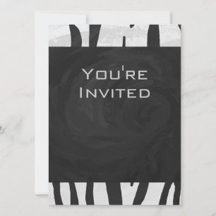Invitation Tigre Monogramme noir et blanc